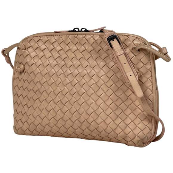 Bottega Veneta Intrecciato Shoulder Bag, Crossbody Nappa Leather, Pink, Women's